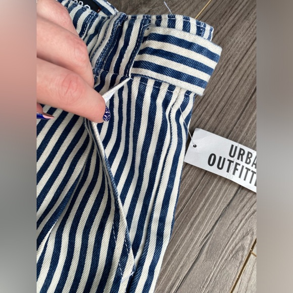 NWT Urban Outfitters BDG super high rise striped trouser shorts 100% cotton - Picture 4 of 13